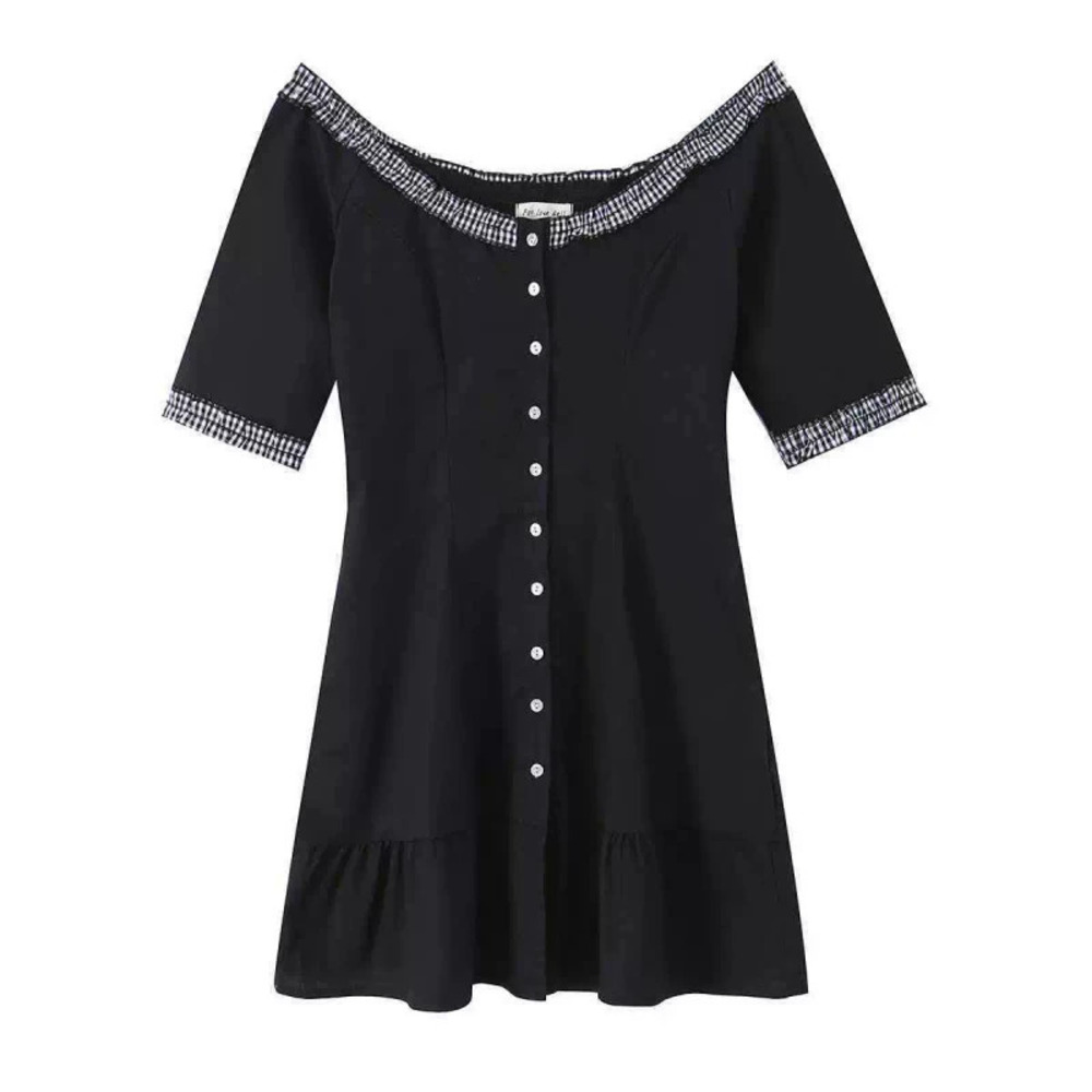 ZARA Summer Simple Off Shoulder Ruffled Slim Fit Dress